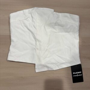 Missguided x Playboy White Strapless Top
